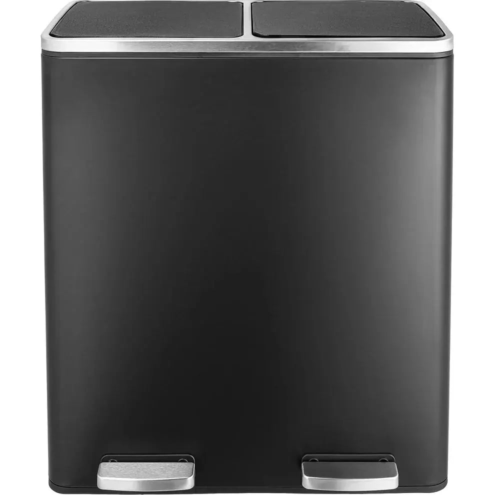 60 Liter Double Bin Stainless Steel Step Bin[🔥Free 3 packs (150 total) of garbage bags]