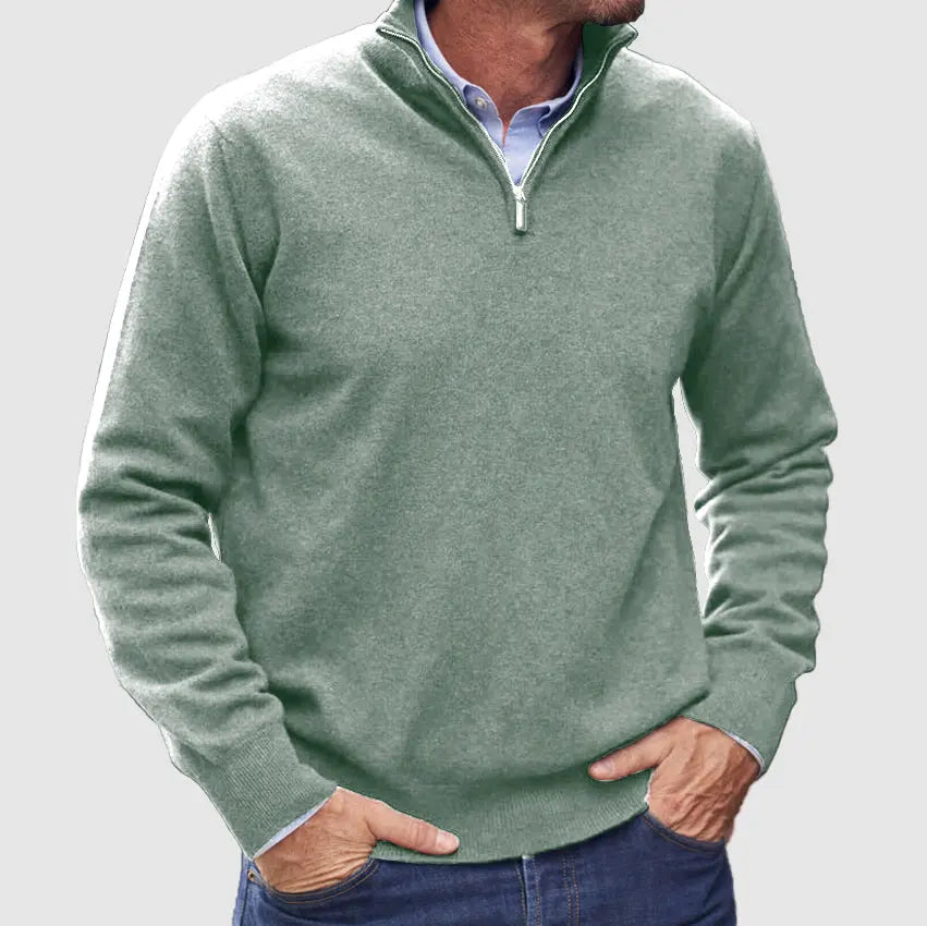 🔥Christmas Sale🔥 Men's Cashmere Zipper Basic Sweater