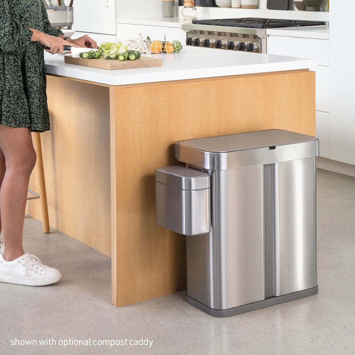 ⭐⭐⭐⭐⭐58L Dual Compartment Sensor Trash Can