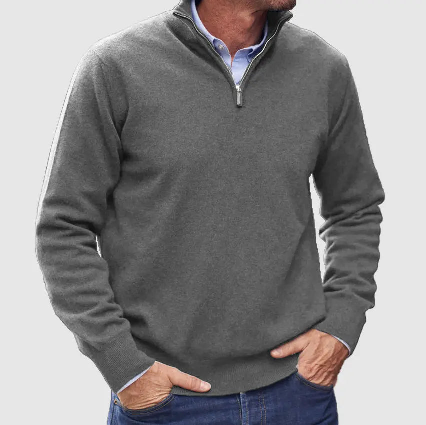 🔥Christmas Sale🔥 Men's Cashmere Zipper Basic Sweater