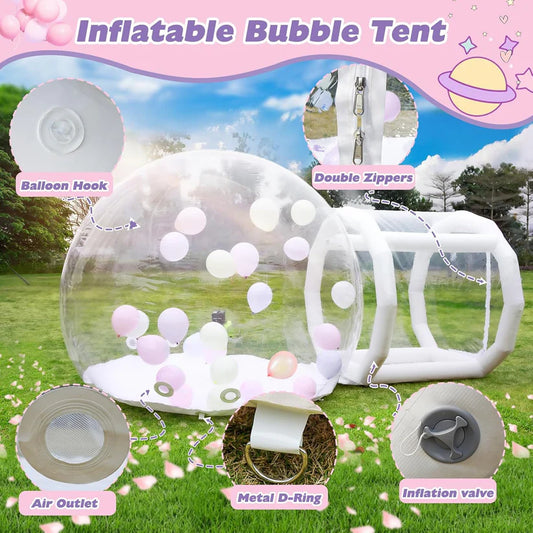 🎄 Christmas Sale 🔥 Kids Inflatable Bubble House Dome with 750W Air Blower